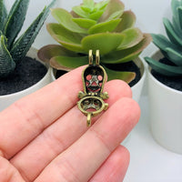 4 or 20 Pieces: Bronze Skull and Crossbones Bead Diffuser Lockets