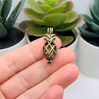 4 or 20 Pieces: Bronze Pineapple Bead Diffuser Lockets