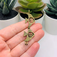 Bronze Angel Fish Bead Diffuser Lockets, 19x32mm