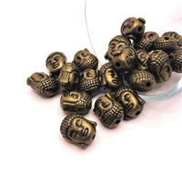 Bronze Happy Buddha Head Beads, 11x9mm