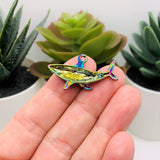 1, 4, 20 or 50 Pieces: Rainbow Titanium Oil Slick Shark Charms