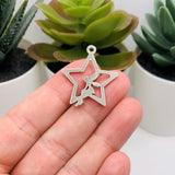 4, 20 or 50 Pieces: Silver Fairy on Star Charms