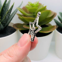 4, 20 or 50 Pieces: Silver Fairy on Star Charms