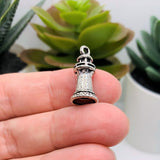4, 20 or 50 Pieces: Silver Lighthouse 3D Nautical Charms