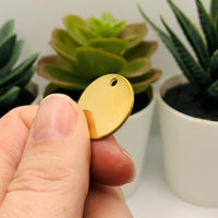 4 or 20 Pieces: 20 mm, 304 Stainless Steel, Gold Plated Stamping Tag Blanks