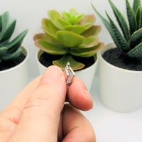 4, 20 or 50 Pieces: Cubic Zirconia Caged Rhombus Charms with Silver