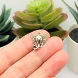 4, 20 or 50 Pieces: Antique Silver Tibetan Elephant Head Charms