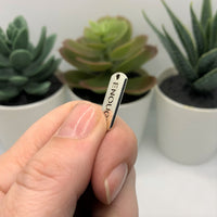 4, 20 or 50 Pieces: Silver Enough Word Bar Tag Charms
