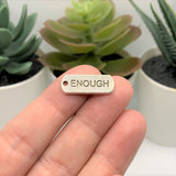 4, 20 or 50 Pieces: Silver Enough Word Bar Tag Charms