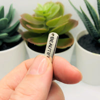 4, 20 or 50 Pieces: Silver Beautiful Word Bar Tag Charms