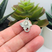 4, 20 or 50 Pieces: Silver Stingray Charms- Double Sided