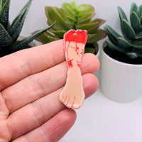 1, 4 or 20 Pieces: Acrylic Severed Leg Limb Charm - Double Sided