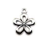 4, 20 or 50 Pieces: Silver Daisy Flower Charms