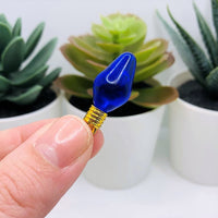 Blue Christmas Lightbulb 3D Acrylic Charms, 12x30mm