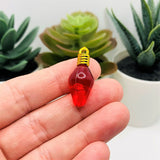 4 or 20 Pieces: Red Christmas Lightbulb 3D Acrylic Charms