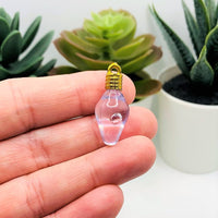 4 or 20 Pieces: Clear Christmas Lightbulb 3D Acrylic Charms