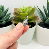 Silver Tribal Boho Ethnic Waterdrop Charms, 10x17mm