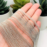 12 or 72 Pieces: 18" Pre-made Silver Plated Curb Necklace Chains