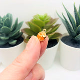 4, 20 or 50 Pieces: Gold and Orange Jack O Lantern Pumpkin Charms