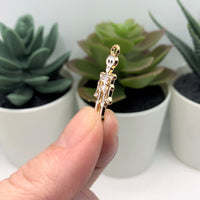 4, 20 or 50 Pieces: White Enamel Halloween Skeleton Charms