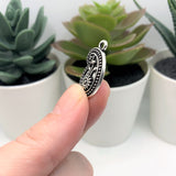 4, 20 or 50 Pieces: Silver Tribal Boho Ethnic Paisley Charms