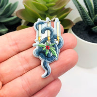 1, 4 or 20 Pieces: Creepy Christmas Snake Candelabra Candle Charms - Double Sided