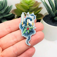 1, 4 or 20 Pieces: Creepy Christmas Snake Candelabra Candle Charms - Double Sided
