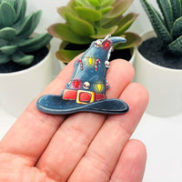 1, 4 or 20 Pieces: Creepy Christmas Witch Wizard Hat Charms - Double Sided