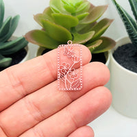 1, 4, 20 or 50 Pieces: Pink Flower and Butterfly Charms