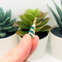 1, 4, 20 or 50 Pieces: Green and White Enamel Christmas Charms