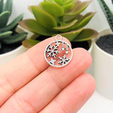 1, 4, 20 or 50 Pieces: Silver Christmas Ornament Charms - Double Sided