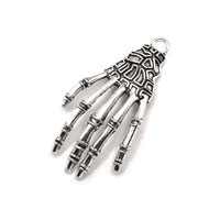 4, 20 or 50 Pieces: Silver Skeleton Hand Pendant Charms