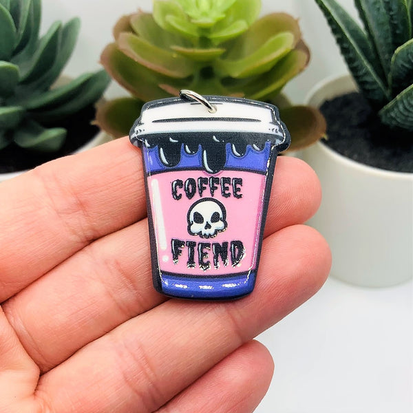 1, 4 or 20 Pieces: Pink Goth Coffee Fiend Halloween Charms - Double Si –  Guerrilla Charm