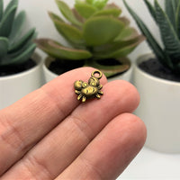 4 or 20 Pieces: Bronze Tiny Crab 3D Charms
