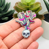 1, 4 or 20 Pieces: Creepy Fall Skull Tree Halloween Charms - Double Sided