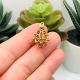 4 or 20 Pieces: Light Gold Lotus Bead Diffuser Lockets