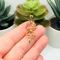 4 or 20 Pieces: Light Gold Lotus Bead Diffuser Lockets