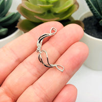 Antique Silver Spiral Bead Diffuser Lockets, 22x11mm