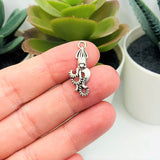 4, 20 or 50 Pieces: Small Silver Squid Charms