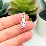 4, 20 or 50 Pieces: Small Silver Squid Charms