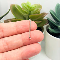 4, 20 or 50 Pieces: Silver Toned 25x2mm Simple Minimalist Bar Connectors