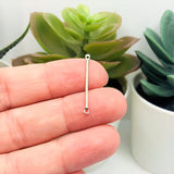 4, 20 or 50 Pieces: Silver Toned 25x2mm Simple Minimalist Bar Connectors