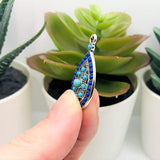4, 20 or 50 Pieces: Antique Silver and Blue Boho Teardrop Charms