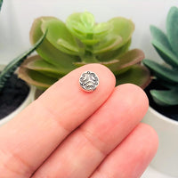 4, 20 or 50 Pieces: Antique Silver Round Tiny Tribal Spacer Beads, 6mm - Double Sided