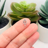 4, 20 or 50 Pieces: Tiny Silver Lucky Clover Charms, 6x10mm