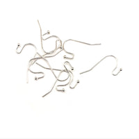 100 or 500 Pieces: Silver Plated Shepherd Fish Hook Earring Wires