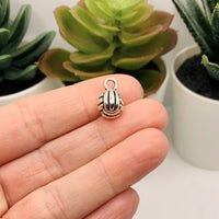 4, 20 or 50 Pieces: Silver Volleyball 3D Charms