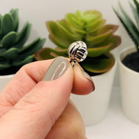 4, 20 or 50 Pieces: Silver Volleyball 3D Charms