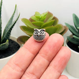 4, 20 or 50 Pieces: Antique Silver Owl Spacer Beads, 11x11mm - Double Sided