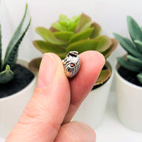 4, 20 or 50 Pieces: Antique Silver Owl Spacer Beads, 11x11mm - Double Sided